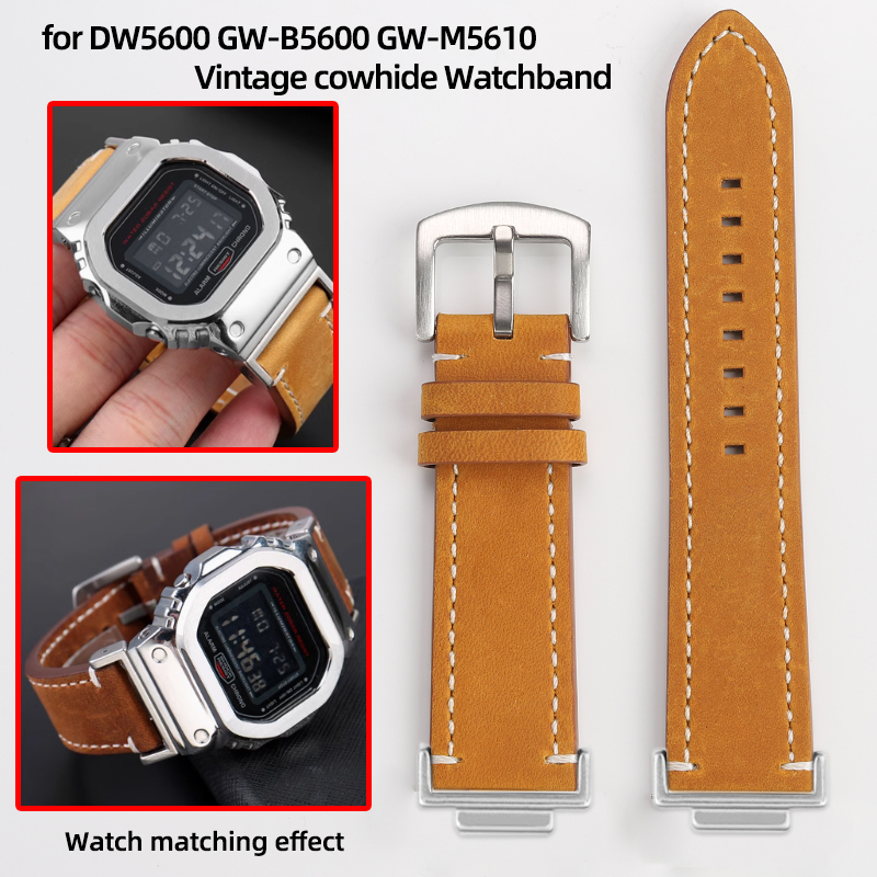 Casio Watch G-Shock Dw-5600 - Bracelet de montre Vintage en cuir