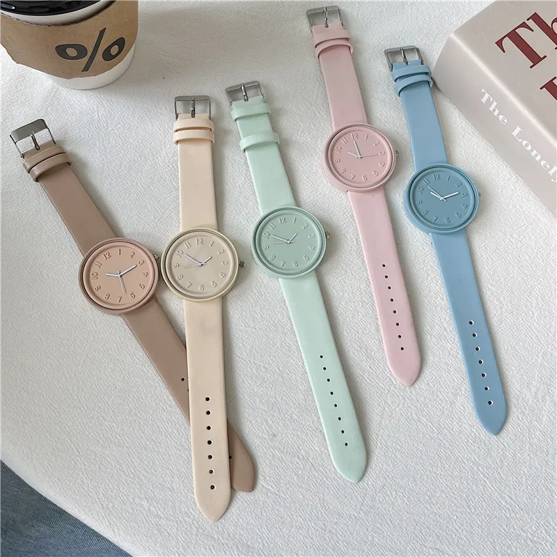Minimalist Thin Watch - Makaron-Montre à Quartz pour Femme, Série