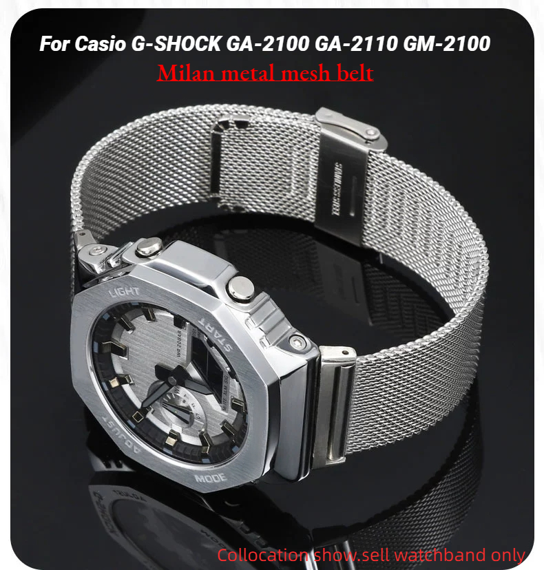 Casio Watch G-Shock Dw-5600 - Ceinture en maille métallique Milan pour