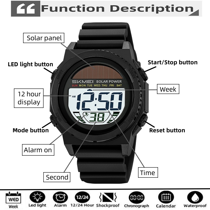 Skmei montres numériques à éne - Tide Watch Surf avis et prix