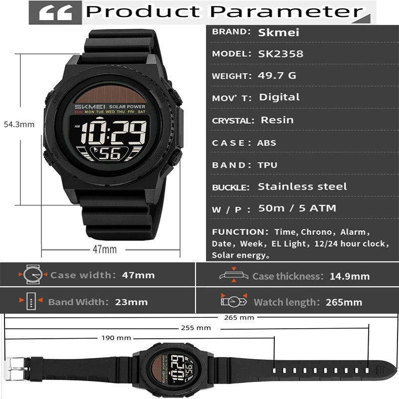 Skmei montres numériques à éne - Tide Watch Surf avis et prix