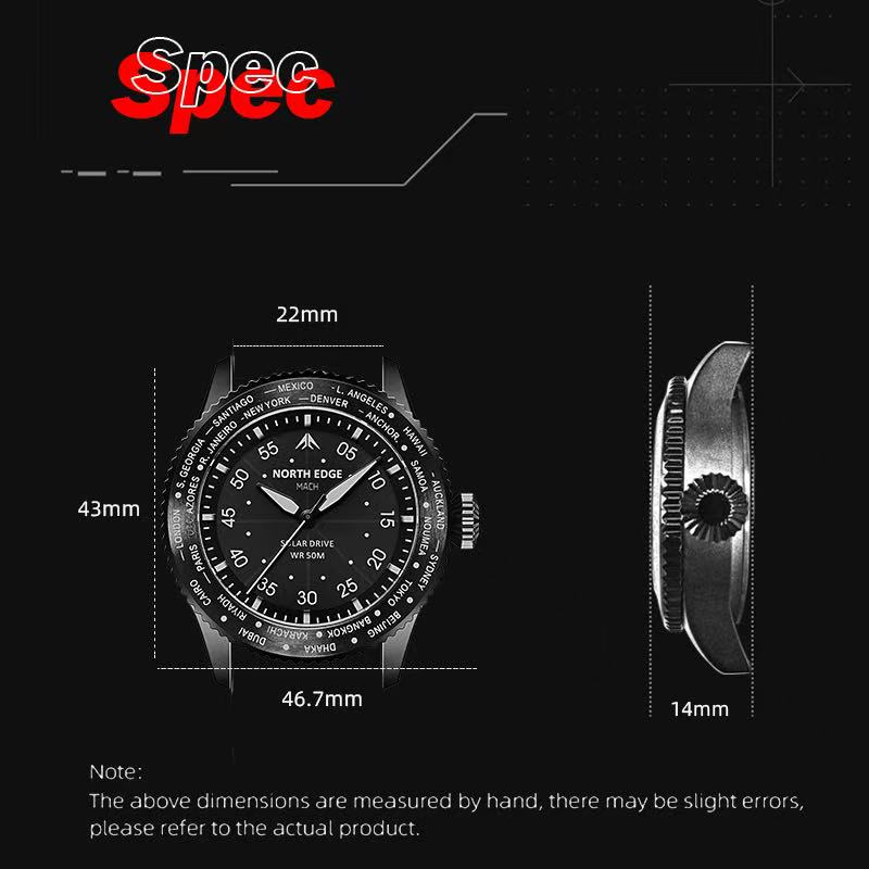 NORTH EDGE MAPLE Montre Homme  - Solar Powered Watch avis et prix