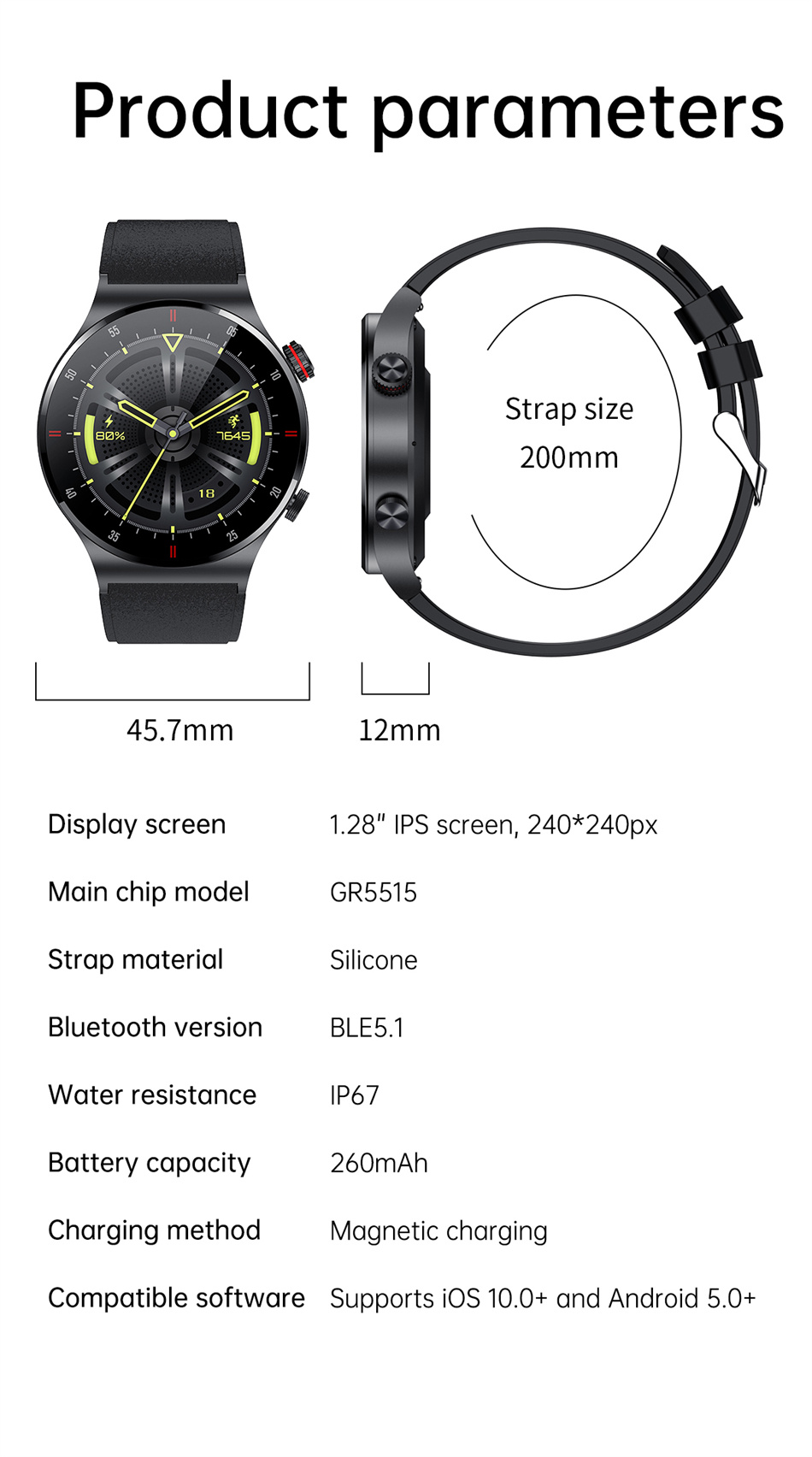 Montre connectée Bluetooth pou - Smartwatch Iphone Watch For Men avis et prix