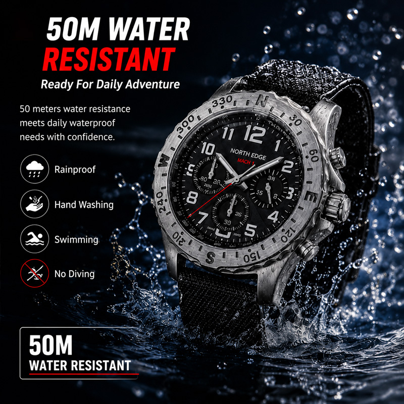 Montres pour hommes NORTH EDGE - Solar Powered Watch avis et prix