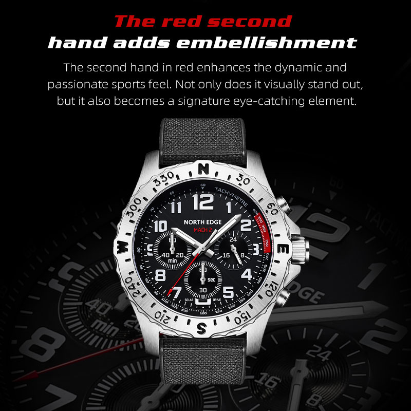 Montre homme NORTH EDGE MACH 2 - Solar Powered Watch avis et prix