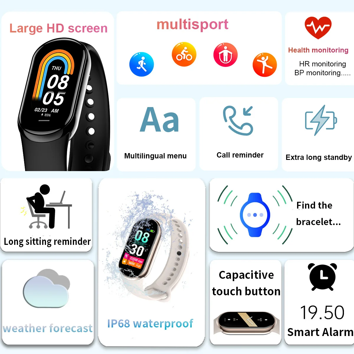 Nouveau Original petit M8 band - Smartwatch Sports Watches For Women avis et prix